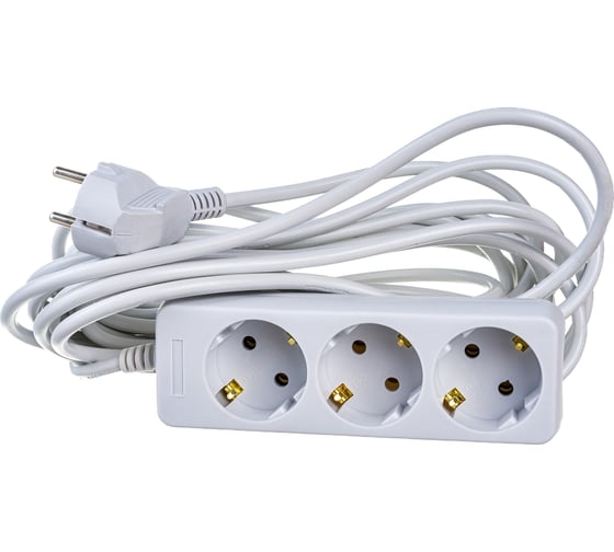 Изображение товара Сетевой удлинитель PERFEO с заземлением POWERMATE 7 м 3 розетки белый 30 012 520