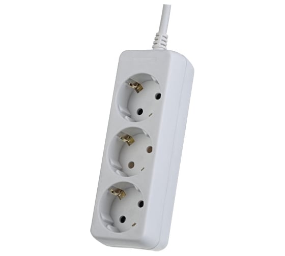 Изображение товара Сетевой удлинитель PERFEO с заземлением POWERMATE 5 м 3 розетки белый 30 012 519