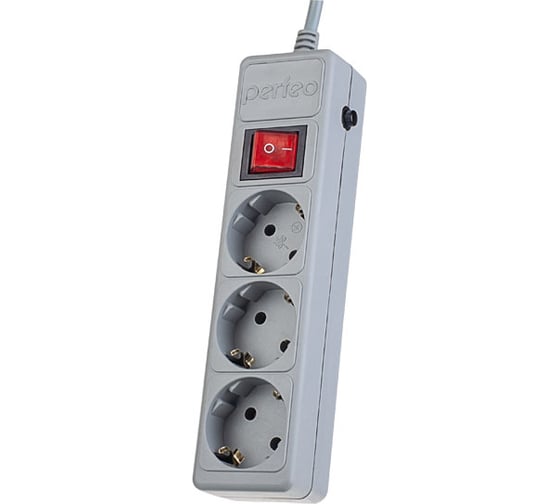Изображение товара Сетевой фильтр PERFEO POWER+ 1,8м 3 розетки серый 30 012 496