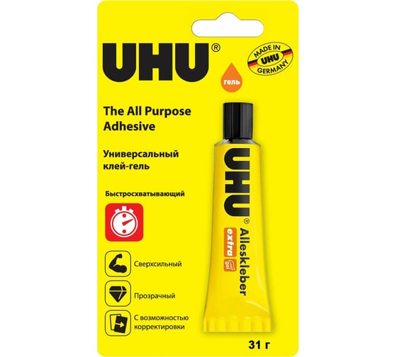 Изображение товара Универсальный клей UHU ALLESKLEBER/ALL PURPOSE гель 31г 46300/B