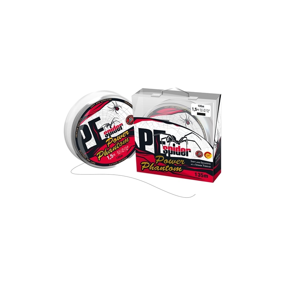 Изображение товара Шнур Power Phantom 8x, PE Spider, 135 м, темно-серый