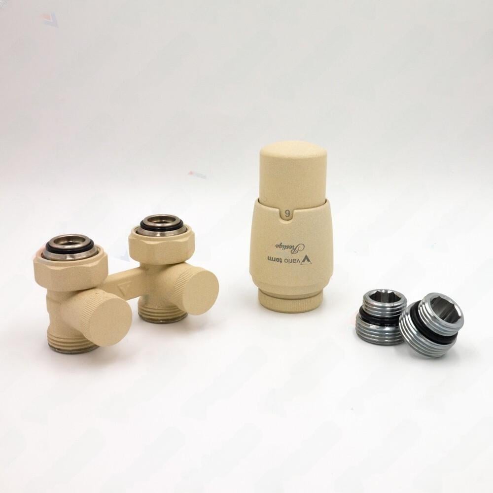 Изображение товара Комплект для подключения с термоголовкой Vario Term Premium Eleganckie структурный песочный