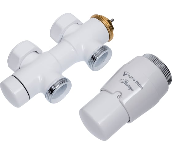 Изображение товара Комплект для прямого подключения с термоголовкой Vario Term Twins левый белый TSGS0206CFP