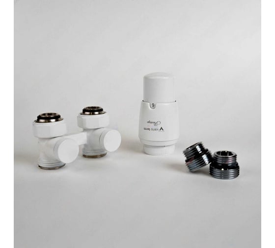 Изображение товара Комплект для прямого подключения с термоголовкой Vario Term Premium Eleganckie белый матовый EPRNYGS0221C/FP