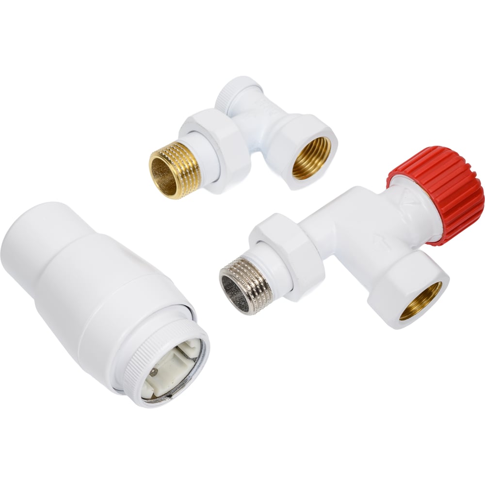 Изображение товара Комплект для подключения с термоголовкой Vario Term Axi Eleganckie белый EAXIGS0206C