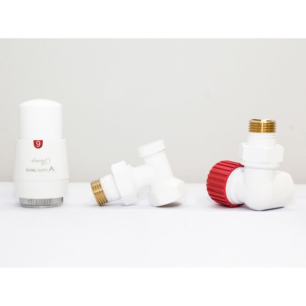 Изображение товара Комплект для подключения с термоголовкой Vario Term Master левый белый матовый EMAGS0221CFK/L