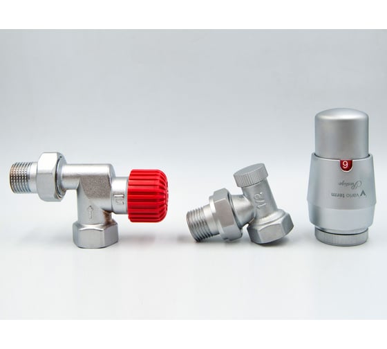 Изображение товара Комплект для подключения с термоголовкой Vario Term Axi Eleganckie сатин EAXIGS0203C