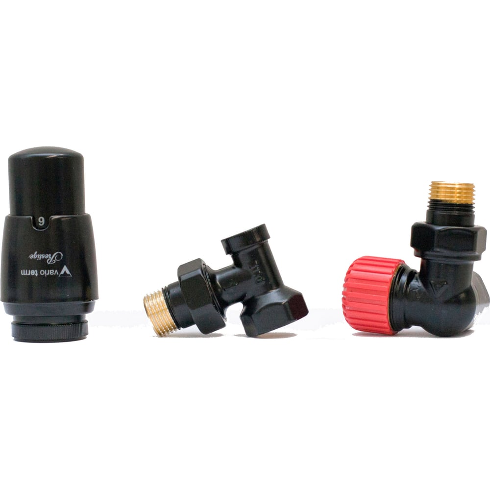 Изображение товара Комплект для подключения с термоголовкой Vario Term EMAGS0224CFK/P правый черный матовый