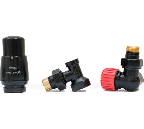 Изображение товара Комплект для подключения с термоголовкой Vario Term  Vario Term Master правый чёрный матовый EMAGS0224CFK/P