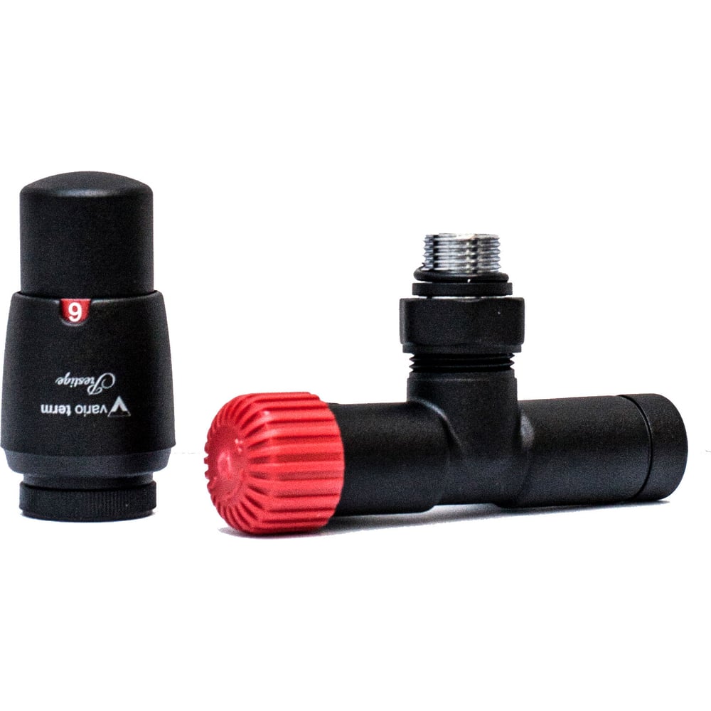 Изображение товара Комплект для углового подключения с термоголовкой Vario Term Unico левый чёрный