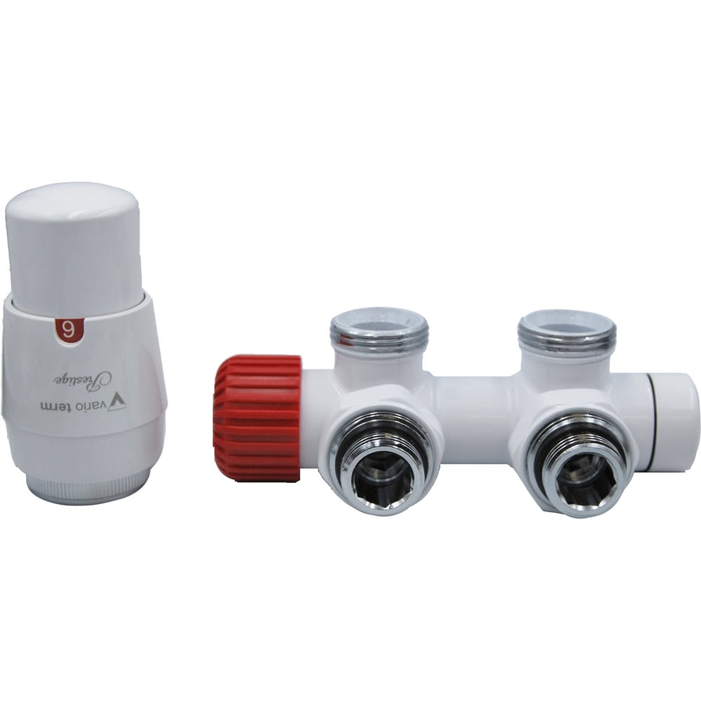 Изображение товара Комплект для углового подключения с термоголовкой Vario Term Twins левый белый