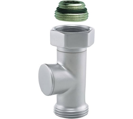 Изображение товара Запорный прямой вентиль GUARDO 3/4НРx1/2НР (под евроконус, накидная гайка с ниппелем), матовый хром 2456353560