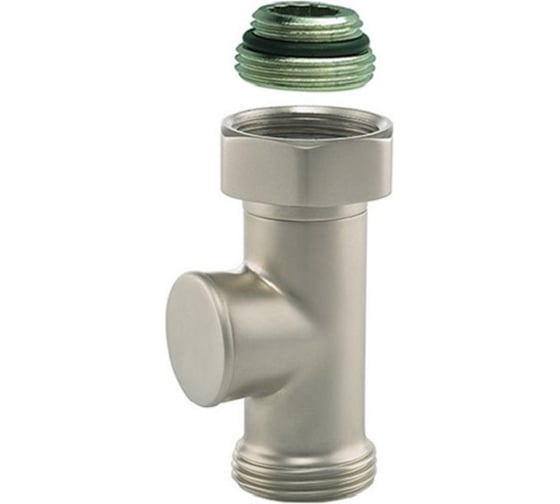 Изображение товара Запорный прямой вентиль GUARDO 3/4НРx1/2НР (под евроконус, накидная гайка с ниппелем), матовый никель 2456353580