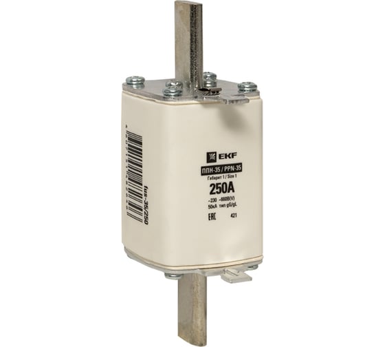 Изображение товара Плавкая вставка EKF ППН-35 250/250А габарит 1 fus-35/250