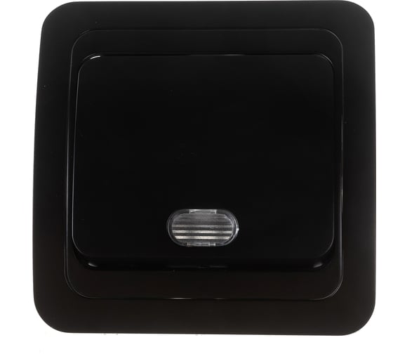 Изображение товара Выключатель Smartbuy 1-клавишный с индикатором 10А черный Марс SBE-02b-10-SW1-1-c