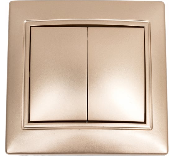 Изображение товара Выключатель Smartbuy 2-клавишный 10А шампань, Венера SBE-01c-10-SW2-0-c