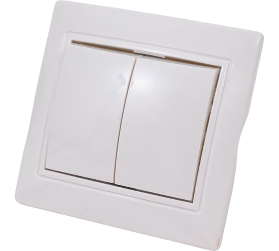 Изображение товара Выключатель Smartbuy 2-клавишный 10А белый Венера SBE-01w-10-SW2-0