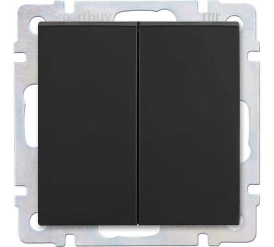 Изображение товара Проходной выключатель Smartbuy 2-клавишный 10А черный Нептун SBE-05b-10-SW22-0
