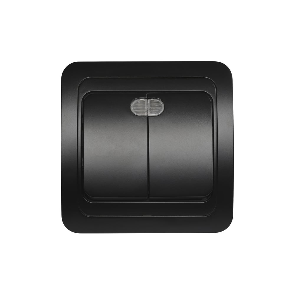 фото Выключатель smartbuy 2-клавишный с индикатором 10а черный марс sbe-02b-10-sw2-1-c