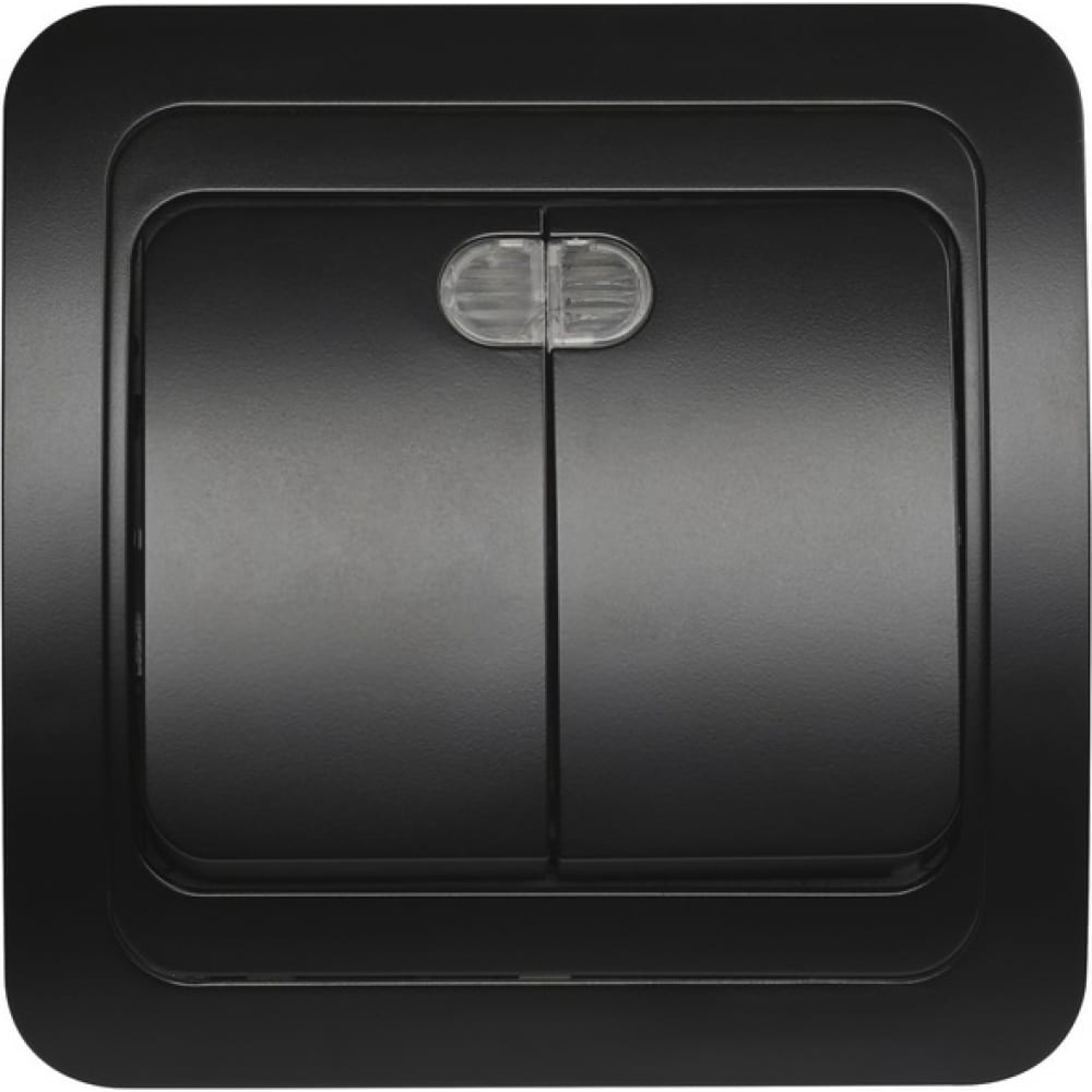 фото Выключатель smartbuy 2-клавишный с индикатором 10а черный марс sbe-02b-10-sw2-1-c