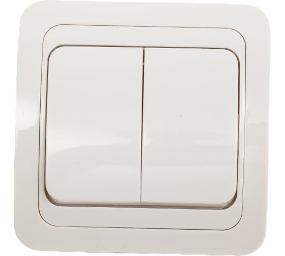 Изображение товара Выключатель Smartbuy 2-клавишный 10А белый, керамика Марс SBE-02w-10-SW2-0-c