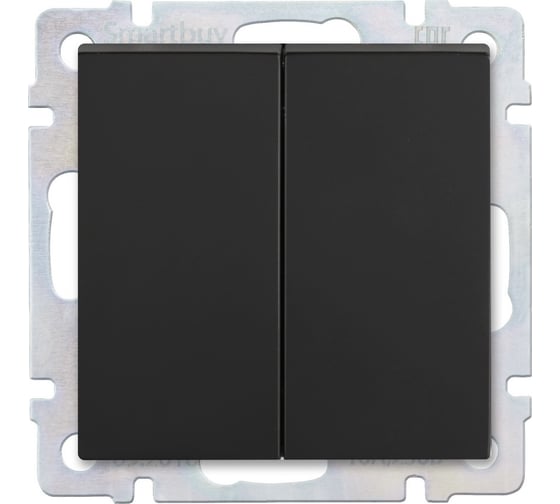 Изображение товара Выключатель Smartbuy 2-клавишный 10А черный Нептун SBE-05b-10-SW2-0