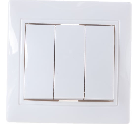 Изображение товара Выключатель Smartbuy 3-клавишный 10А белый Венера SBE-01w-10-SW3-0