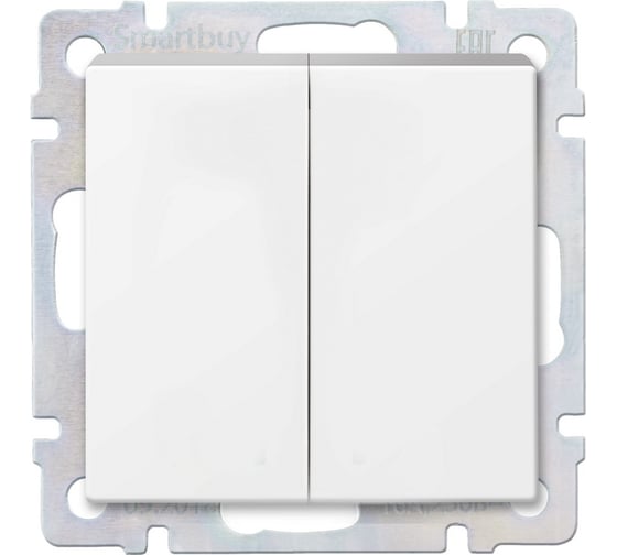 Изображение товара Проходной выключатель Smartbuy 2-клавишный 10А белый Нептун SBE-05w-10-SW22-0