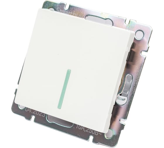 Изображение товара Выключатель Smartbuy 1-клавишный с индикатором 10А белый Нептун SBE-05w-10-SW1-1