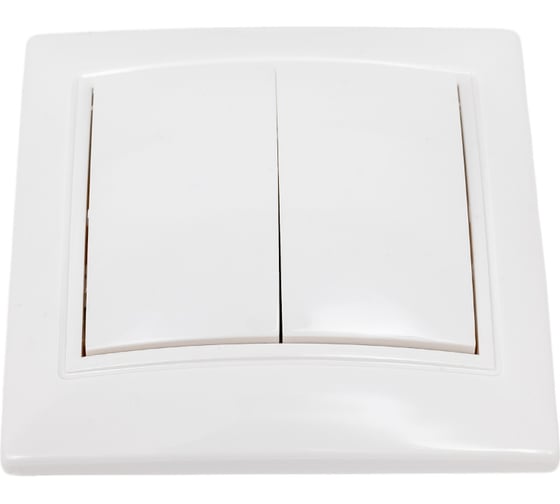 Изображение товара Выключатель Smartbuy 2-клавишный 10А белый, керамика Венера SBE-01w-10-SW2-0-c