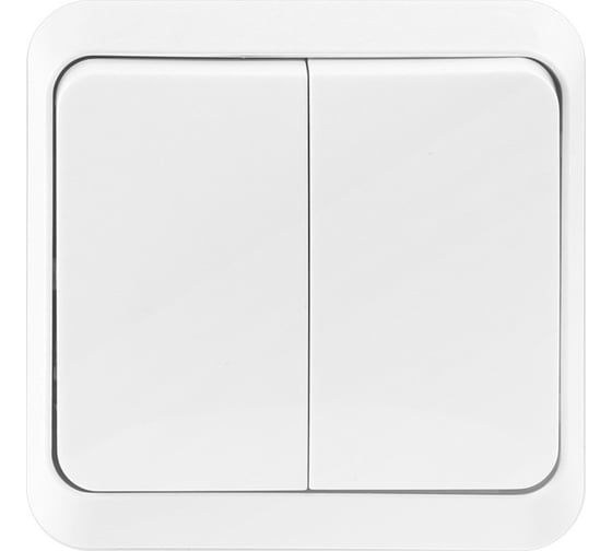 Изображение товара Выключатель Smartbuy 2-клавишный 10А белый Юпитер SBE-03w-10-SW2-0