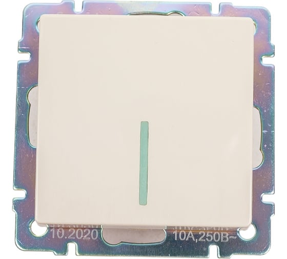 Изображение товара Выключатель Smartbuy 1-клавишный с индикатором 10А бежевый Нептун SBE-05i-10-SW1-1