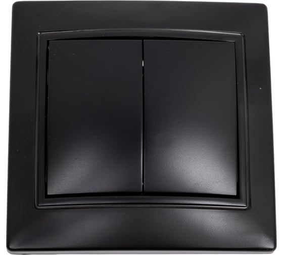Изображение товара Выключатель Smartbuy 2-клавишный 10А черный, Венера SBE-01b-10-SW2-0-c