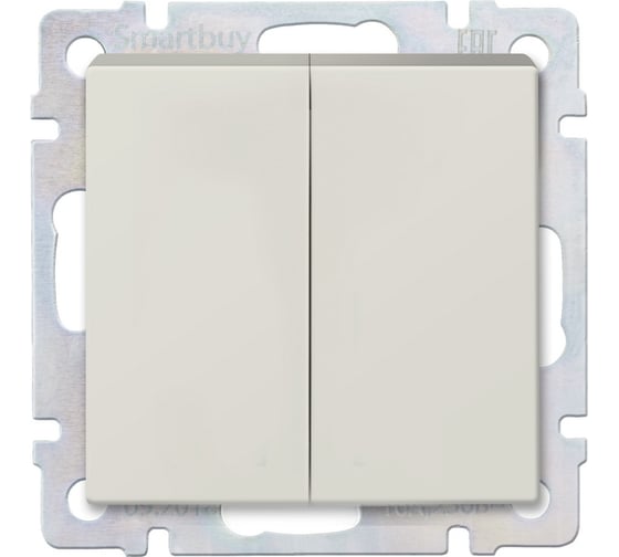 Изображение товара Проходной выключатель Smartbuy 2-клавишный 10А бежевый Нептун SBE-05i-10-SW22-0