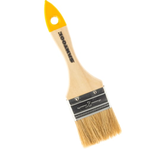 Изображение товара Плоская кисть SANTOOL ЛАЙТ 2 натуральная щетина деревянная ручка 010109-020