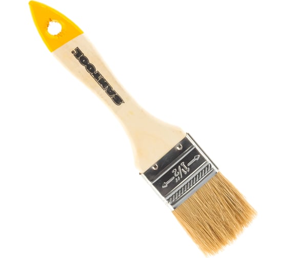 Изображение товара Плоская кисть SANTOOL ЛАЙТ 1,5 натуральная щетина деревянная ручка 010109-015