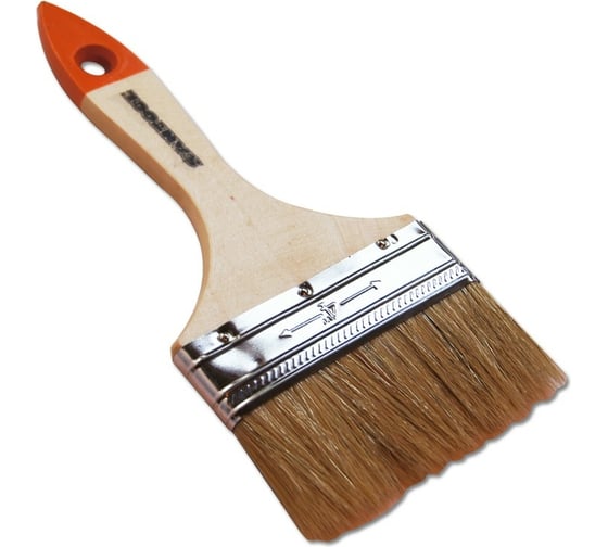 Изображение товара Плоская кисть SANTOOL ЛАЙТ 4 натуральная щетина деревянная ручка 010109-040