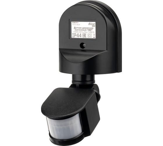 Изображение товара Настенный датчик движения duwi DD-01 180 800Вт 10-420с 5-12м 3-2000Лк IP44 черный 25824 7