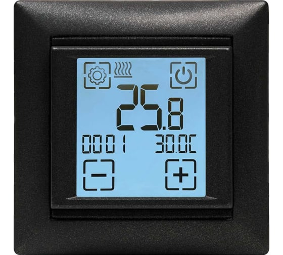 Изображение товара Электронный сенсорный программируемый терморегулятор для систем нагрева SPYHEAT ( +15с- +45с) SDF-421H  (графит)