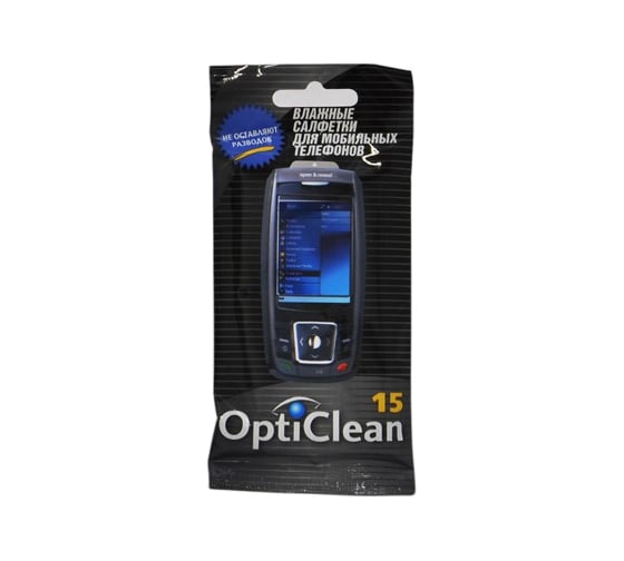 Изображение товара Салфетки влажные очищающие для мобильных телефонов OPTICLEAN 48176