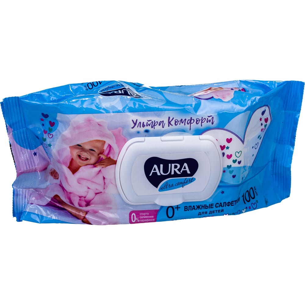 Гипоаллергенные влажные салфетки для детей AURA салфетки влажные aura ultra comfort алое витамин е детские 100 шт 6488