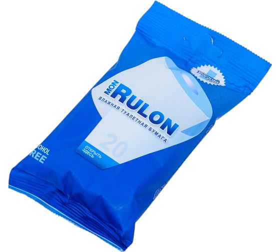 Изображение товара Влажная гипоаллергенная антибактериальная туалетная бумага АВАНГАРД MON RULON 18х18 см, 20 шт. MR-48123