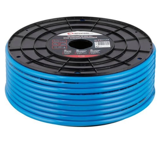 Изображение товара Шланг прямой полиуретановый 8х12 мм, 50 м, пластиковая бобина, STORM INTERTOOL PT-1758