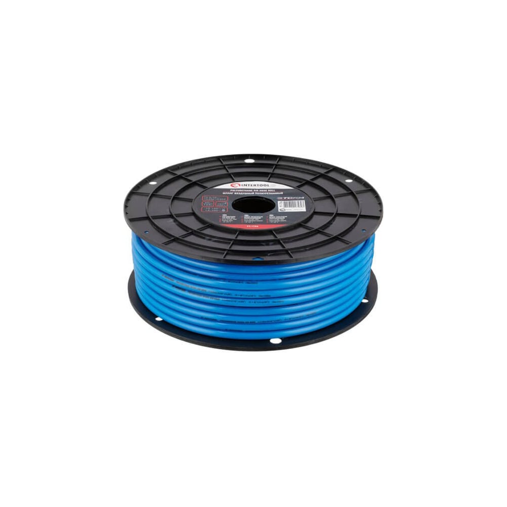 Изображение товара Полиуретановый шланг прямой 6.5х10 мм 50 м на пластиковой бобине STORM INTERTOOL PT-1756