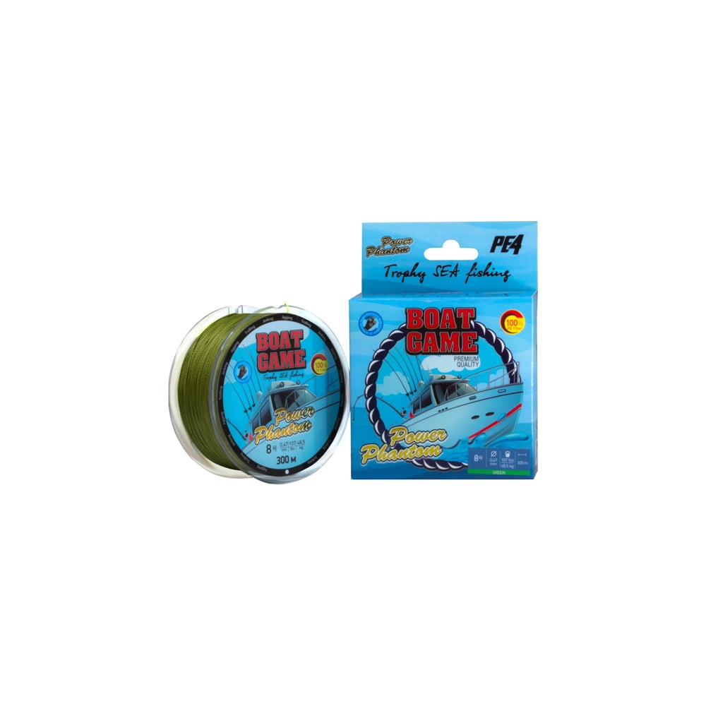 Изображение товара Шнур Power Phantom Boat, 300m, зеленый, 5, 0.36мм, 34.9кг PPBTG30050