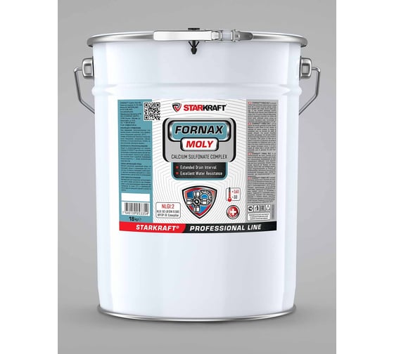 Изображение товара Универсальная водостойкая смазка STARKRAFT Fornax moly 18 кг т каплепадения более 290с FM3217018