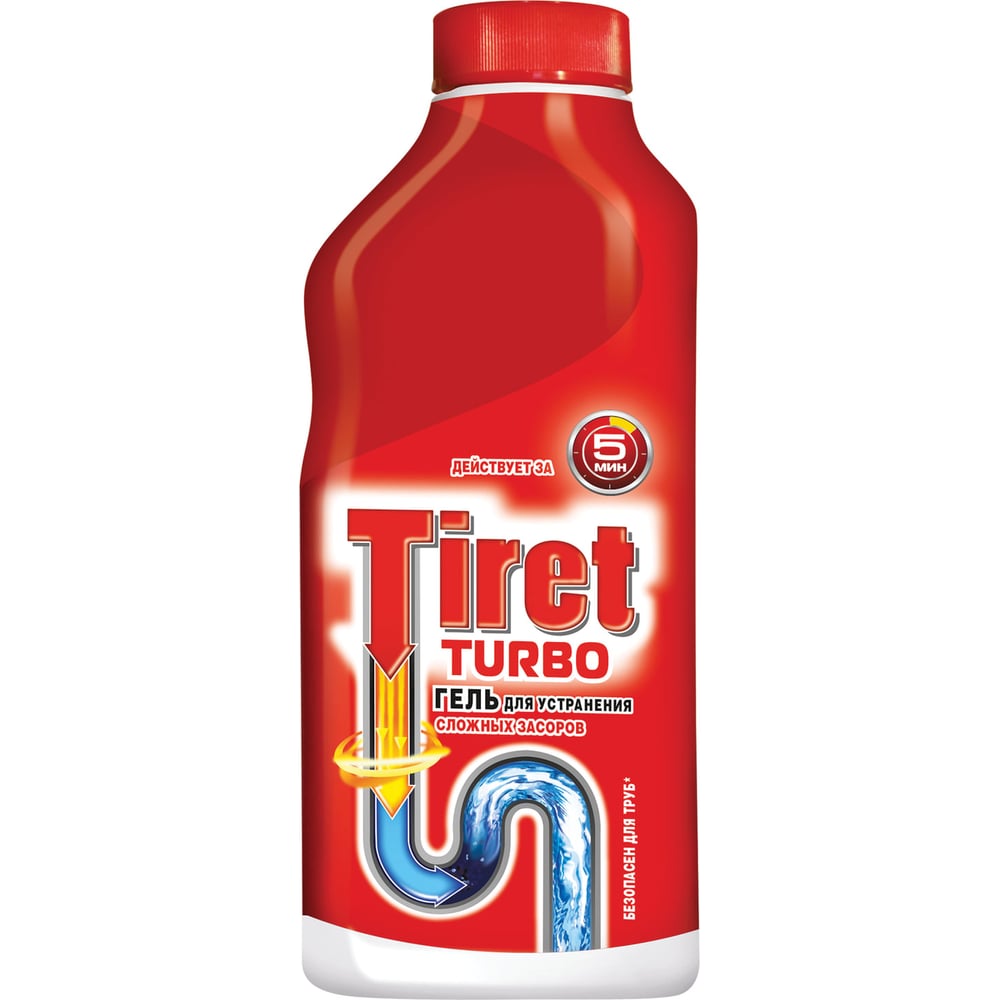 Изображение товара Средство для прочистки канализационных труб TIRET Turbo, гель, 500мл 8147369 602019