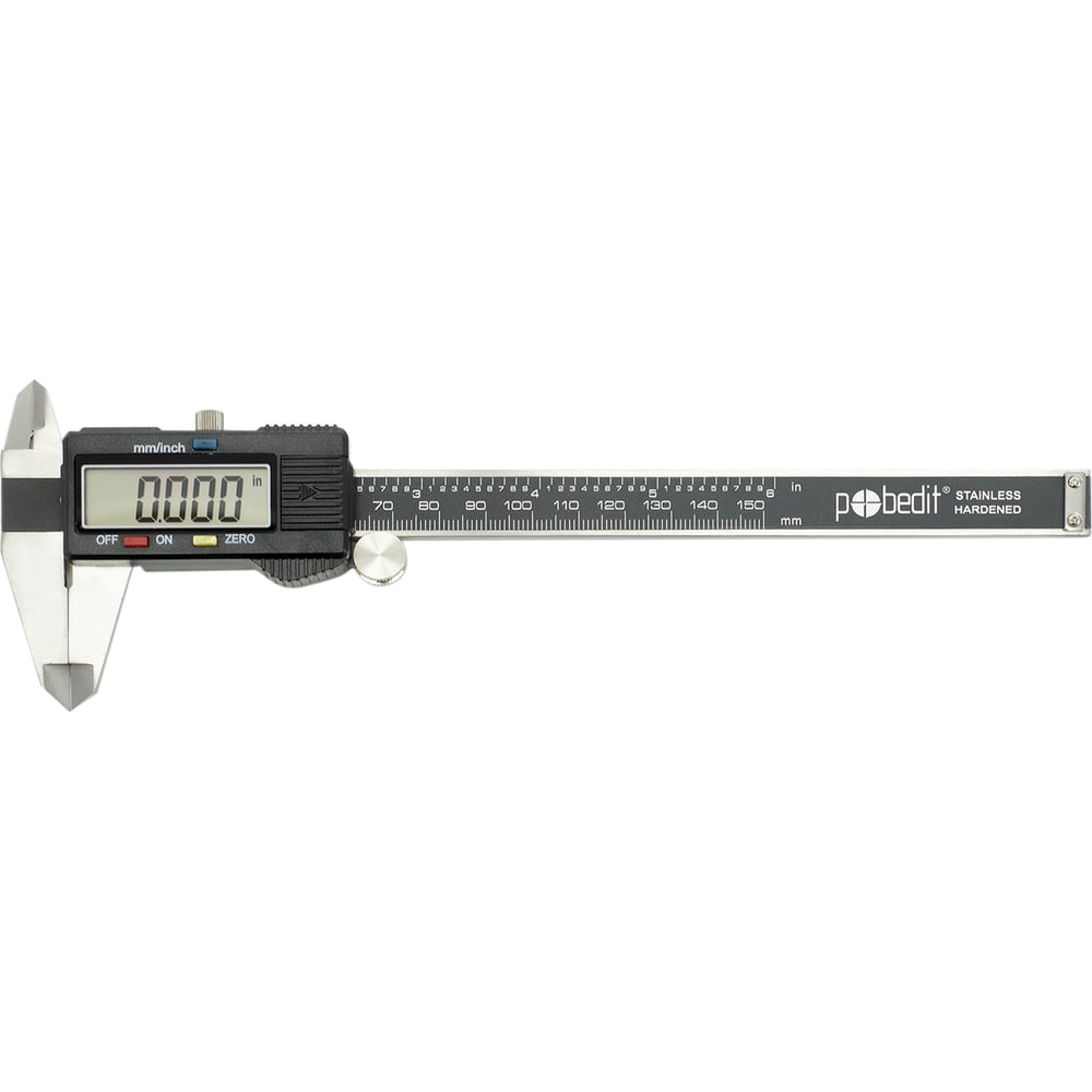 Изображение товара Электронный штангенциркуль Pobedit 150 мм цифровой с глубиномером Изображение товара Электронный штангенциркуль Pobedit 150 мм цифровой с глубиномером