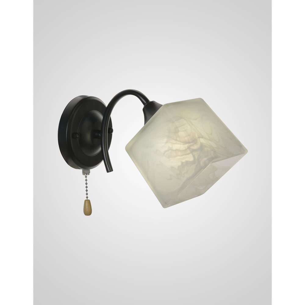 Изображение товара Настенный светильник Мелодия Света sl1121-1w bk стиль модерн с плафоном из стекла