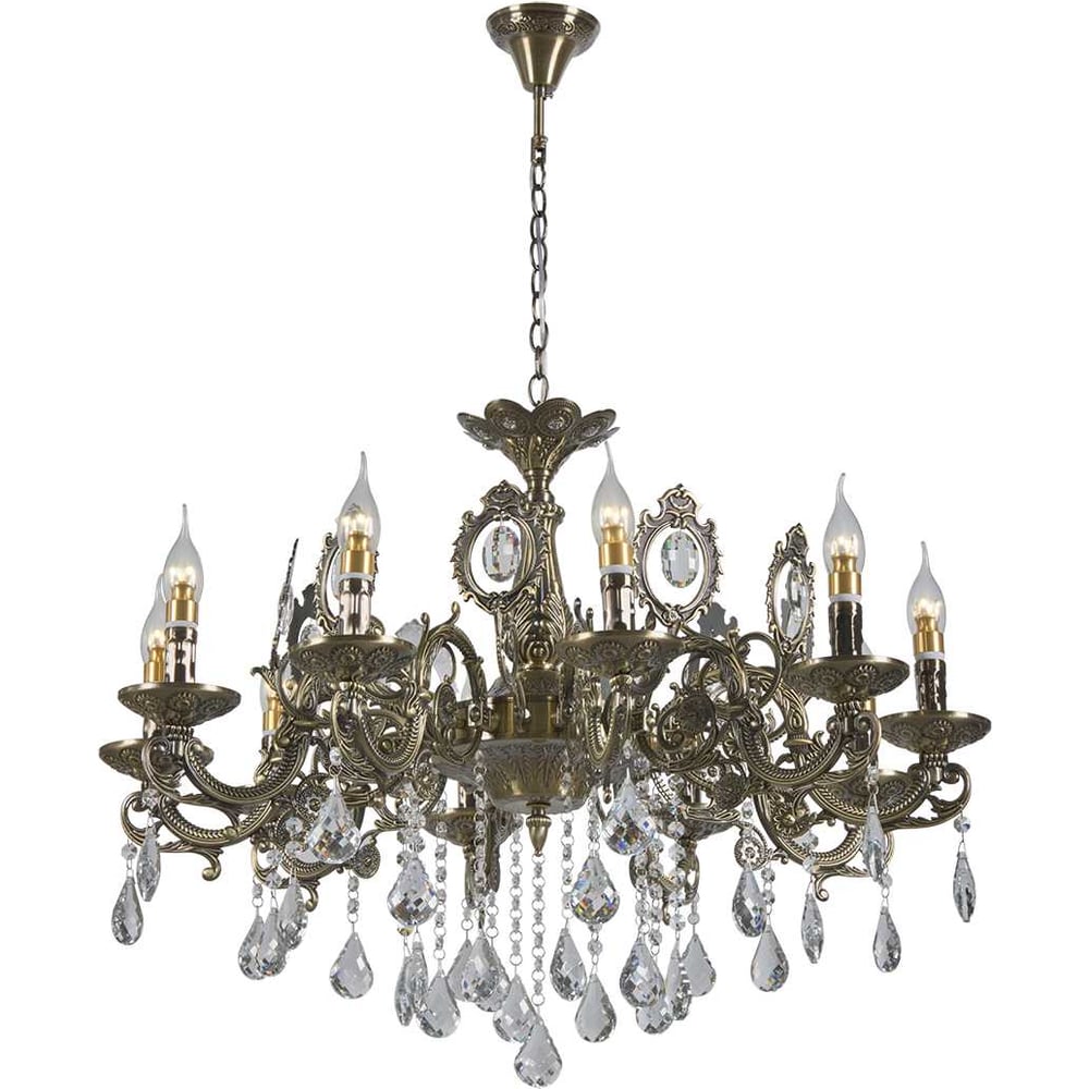 Изображение товара Подвесная люстра Мелодия Света barocco бронза 10 ламп E14 диаметр 80 см